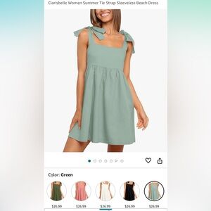 Summer Tie Strap Sleeveless Beach Dress